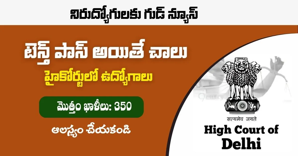 Delhi High Court Recruitment టెన్త్ అర్హతతో ఢిల్లీ హైకోర్టులో 334 ప్రభుత్వ ఉద్యోగాలు