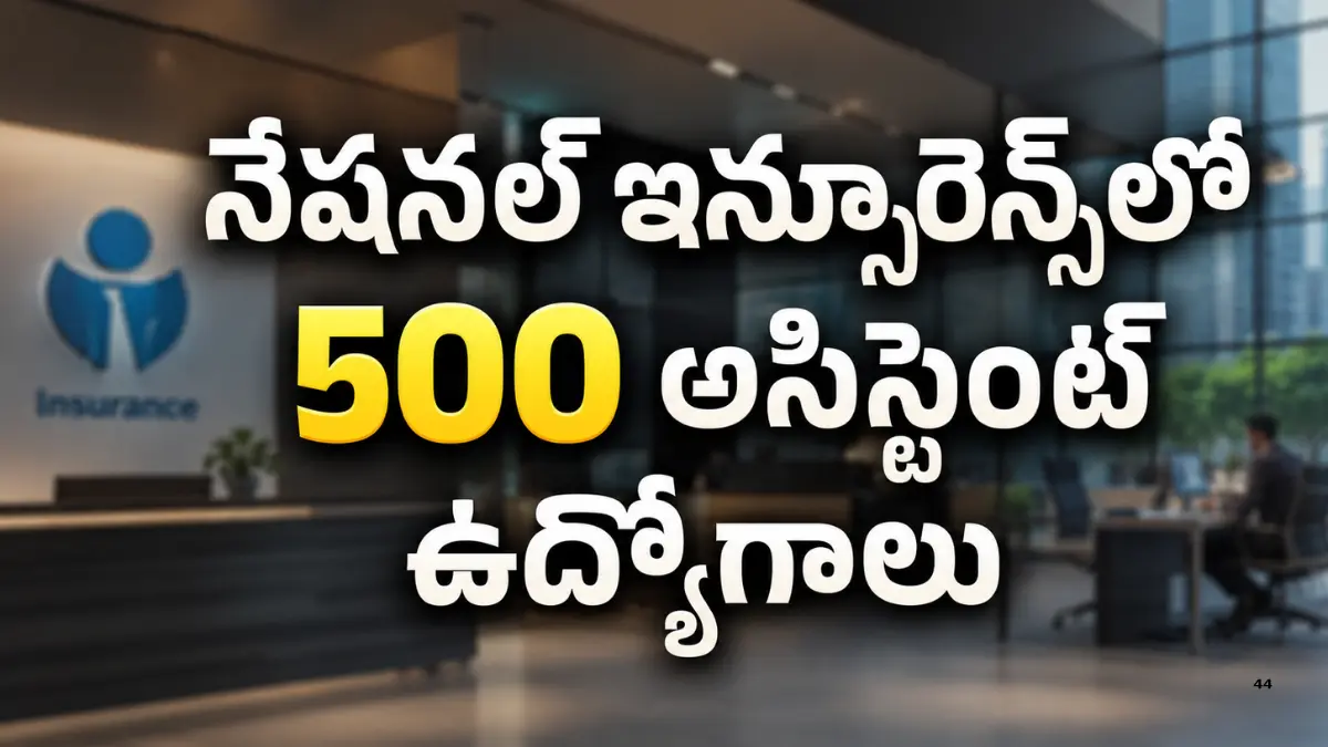 నేషనల్ ఇన్సూరెన్స్ కంపెనీలో 500 అసిస్టెంట్ పోస్టుల రిక్రూట్‌మెంట్ 2026, డిగ్రీ అర్హతతో ఆగస్టు 7లోపు ఆన్‌లైన్ దరఖాస్తు