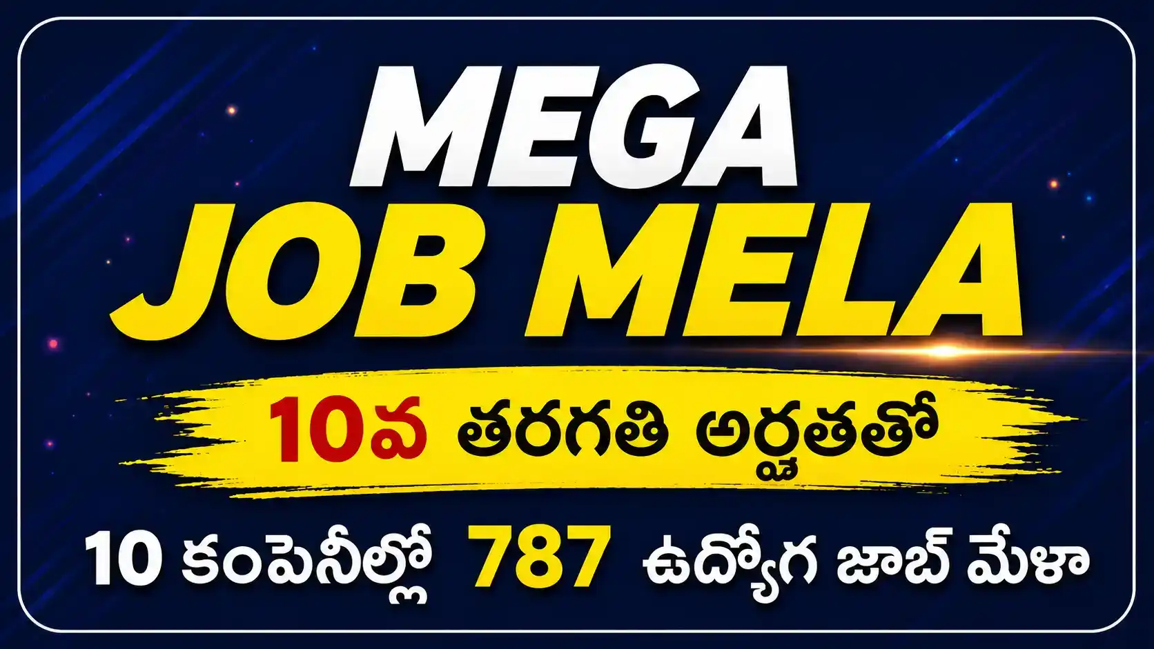 MEGA JOB MELA :10వ తరగతి అర్హతతో 10 కంపెనీల్లో 787 ఉద్యోగ జాబ్ మేళా